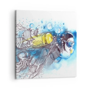 Impression sur toile - Image sur toile - Le grand bleu - 50x50 cm