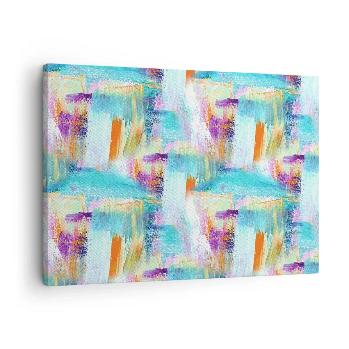 Impression sur toile - Image sur toile - Abstraction colorée avec des coups de pinceau dynamiques - 70x50cm - Labyrinthe reluisant - Décoration murale moderne pour le salon et la chambre ARTTOR
