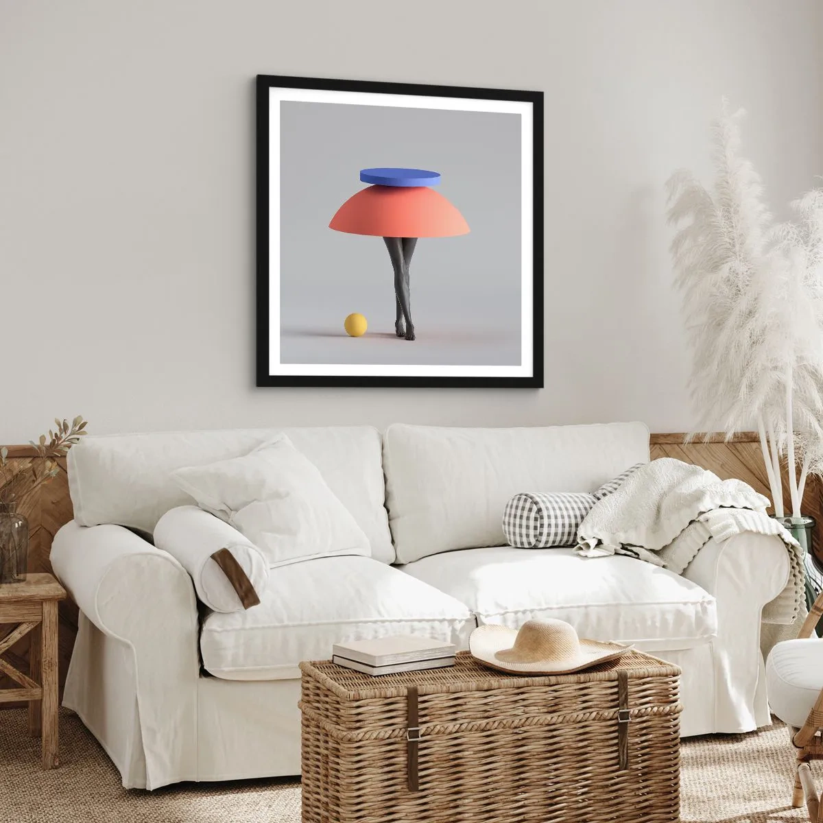 Affiche dans un cadre noir - Poster - Composition surréaliste - 30x30 cm
