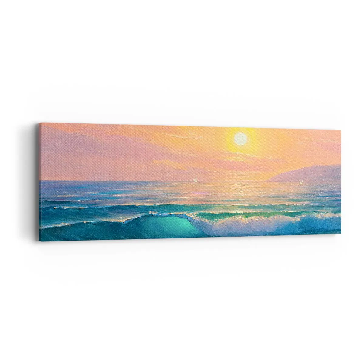 Impression sur toile - Image sur toile - Le chant turquoise des vagues - 90x30 cm