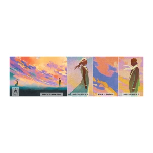 Échantillon de Papier Peint Premium Canvas - La force d'attraction - Abstraction, Femme et Homme, Morceau - 100x30 cm