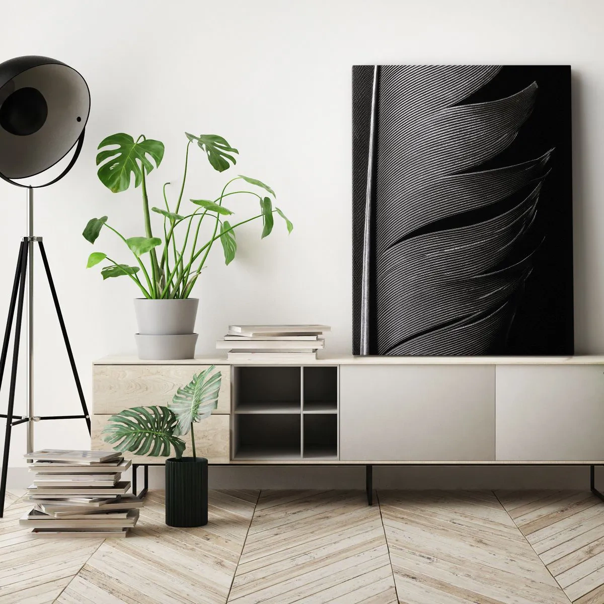 Impression sur toile - Image sur toile - La plume – un design magnifique - 55x100 cm