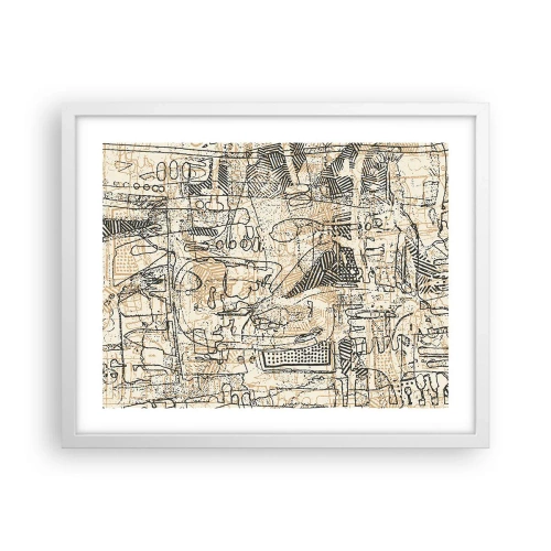 Affiche dans un cadre blanc - Poster - Il attend d'être décodé - 50x40 cm