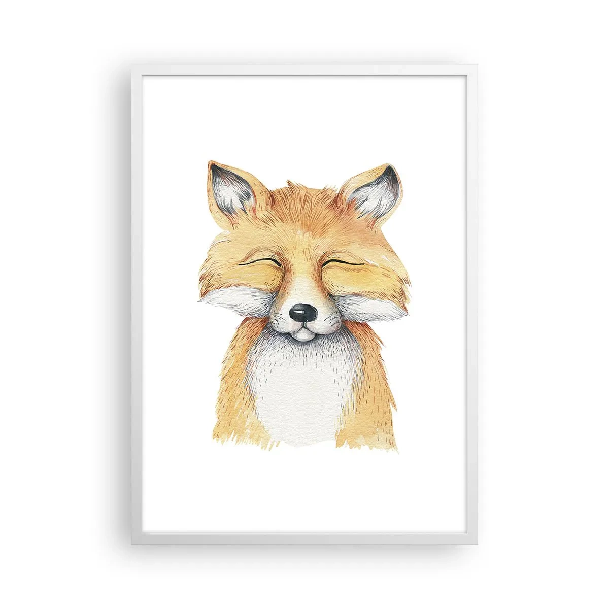 Affiche dans un cadre blanc - Poster - Humeurs de renard - 50x70 cm