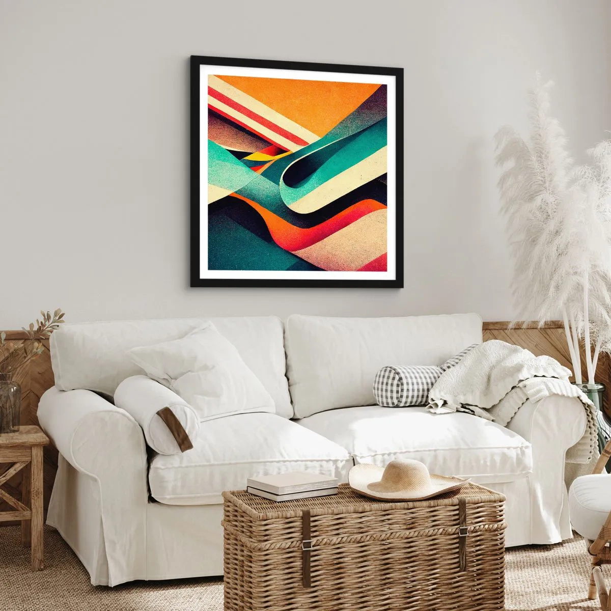 Affiche dans un cadre noir - Poster - Composition intense - 60x60 cm