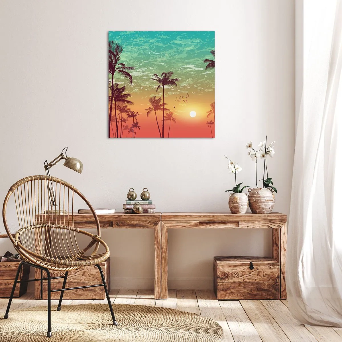 Impression sur toile - Image sur toile - Ambiance tropicale - 30x30 cm