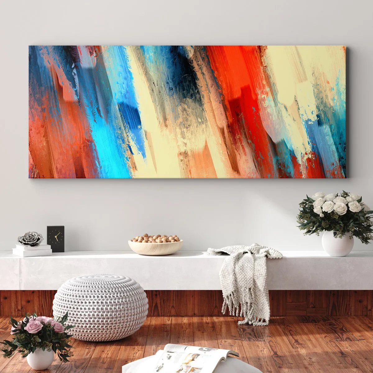 Impression sur toile - Image sur toile - Une cascade de couleurs - 100x40 cm