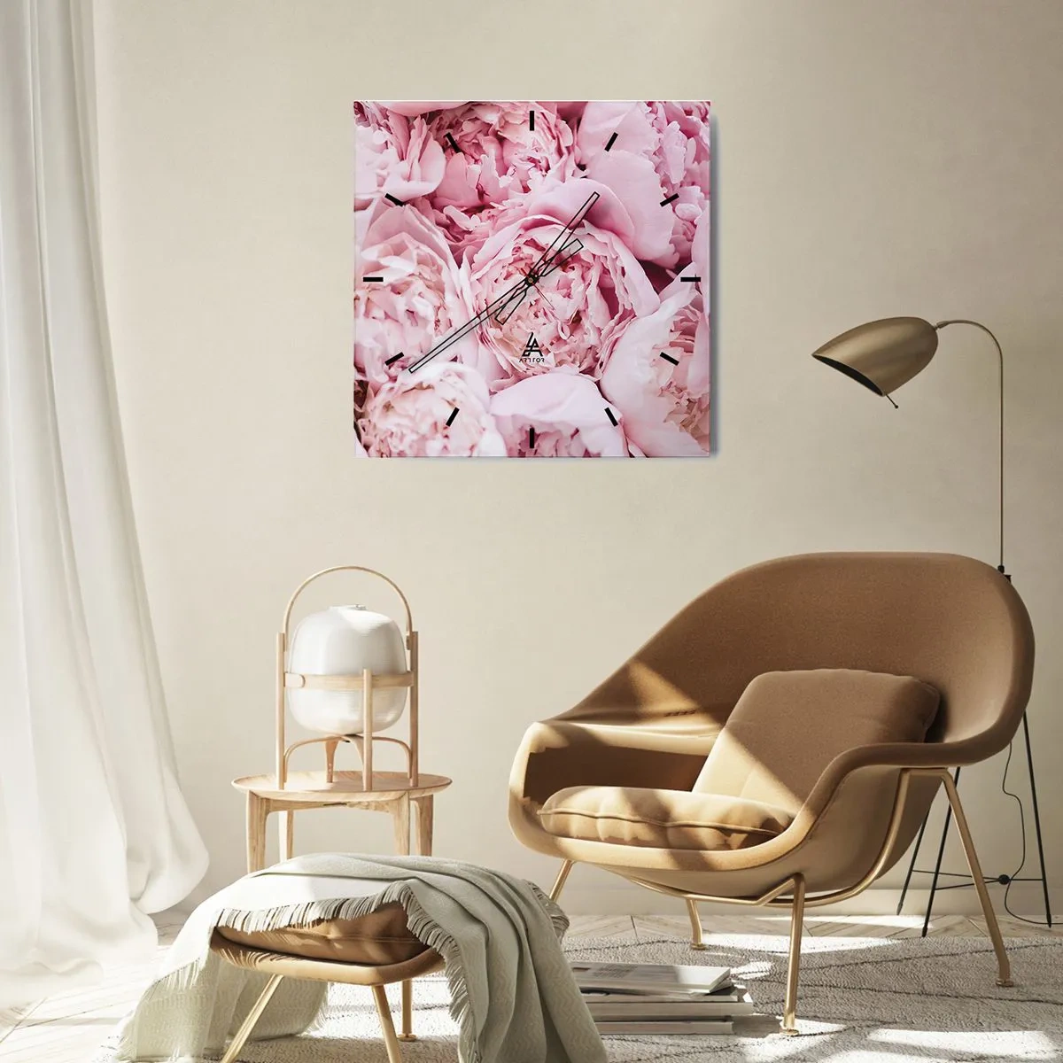 Horloge murale - Pendule murale - Caliné et parfumé - 40x40 cm