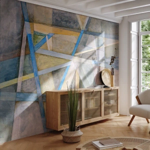 Papier Peint Photo Premium Sand - Tout droit ou en diagonale ? - Abstraction, Morceau, Modèle moderne - 350x256 cm