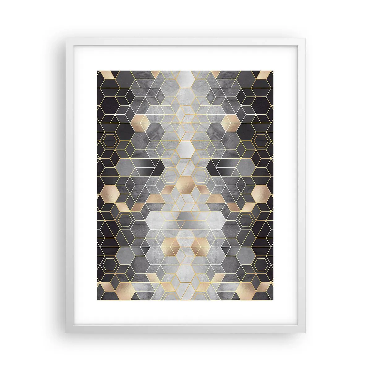 Affiche dans un cadre blanc - Poster - Composition de diamants - 40x50 cm