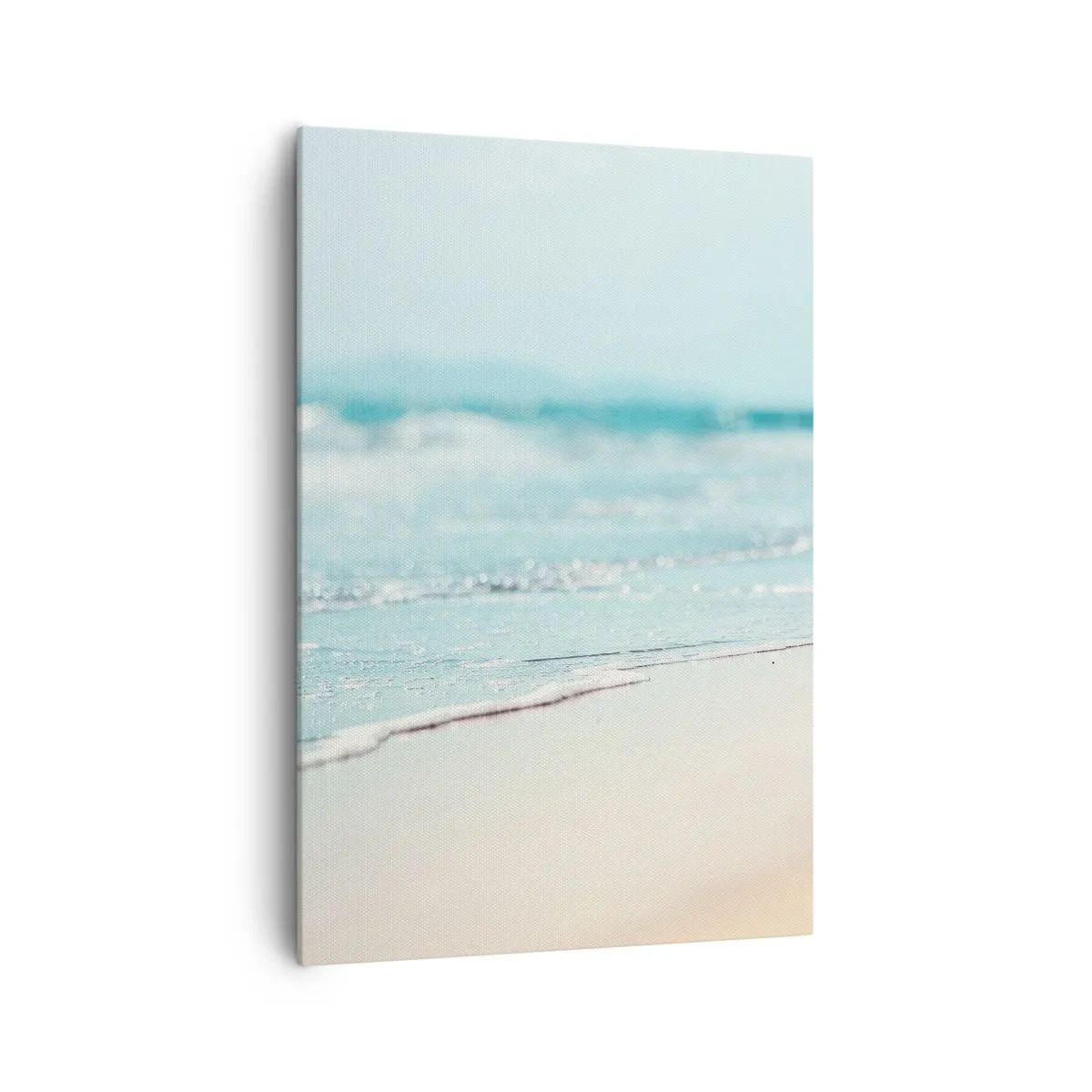 Impression sur toile - Image sur toile - Douces vagues de l'océan sur une plage de sable - 70x100cm - Chaleur et bruissement - Décoration murale moderne pour le salon et la chambre ARTTOR