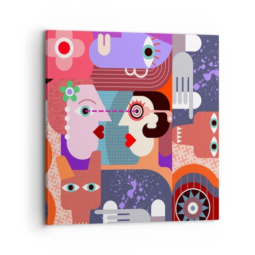 Impression sur toile - Image sur toile - Les yeux dans les yeux - 70x70 cm