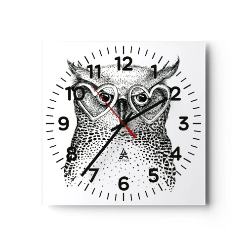 Horloge murale - Pendule murale - Sagement et avec amour - 40x40 cm