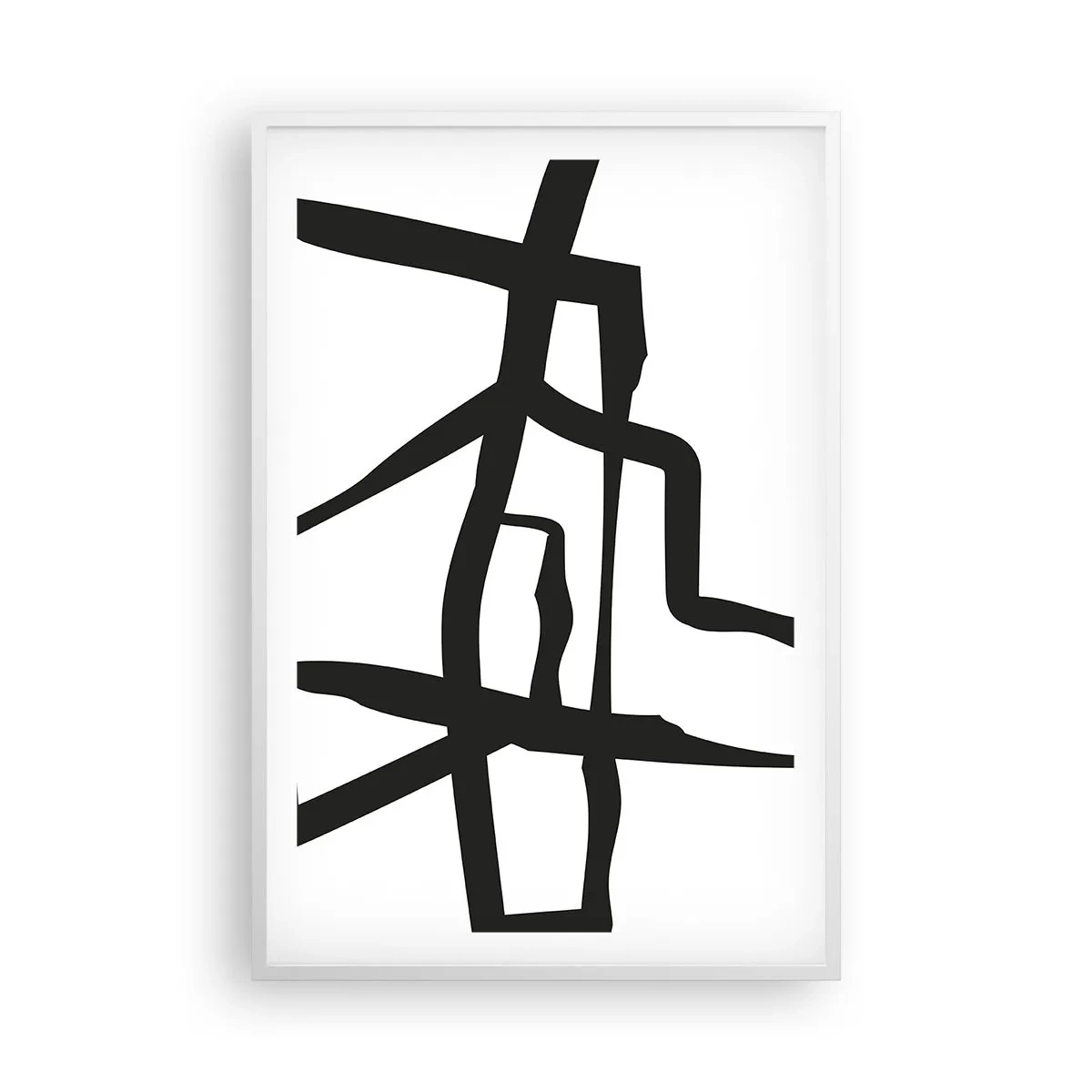 Affiche dans un cadre blanc - Poster - Conception noir et blanc - 61x91 cm