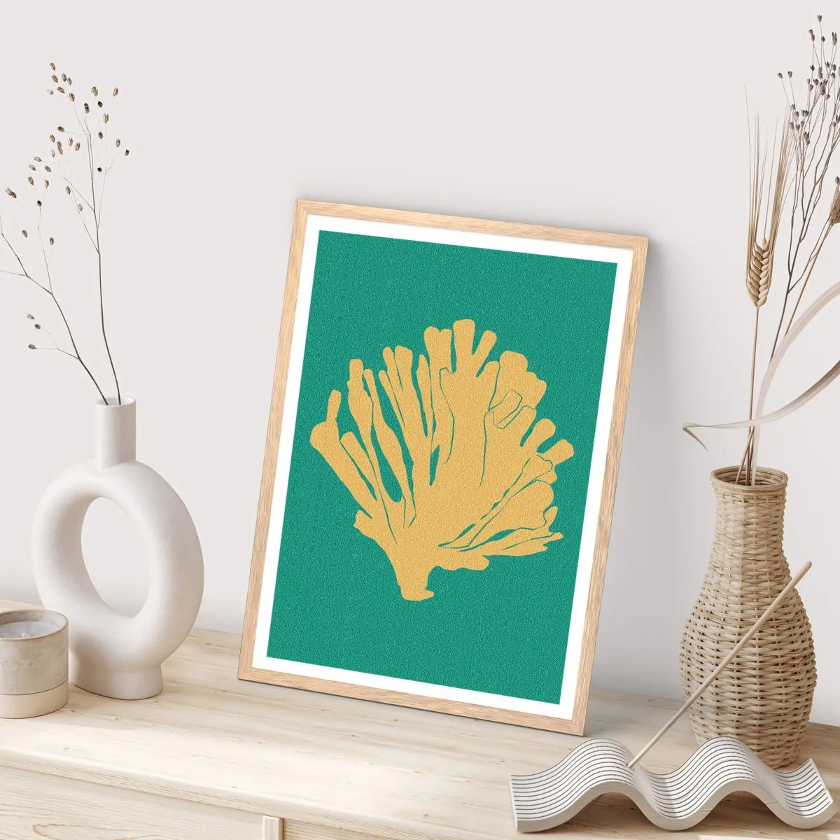 Affiche dans un chêne clair - Poster - Buisson forestier sous-marin - 30x40 cm