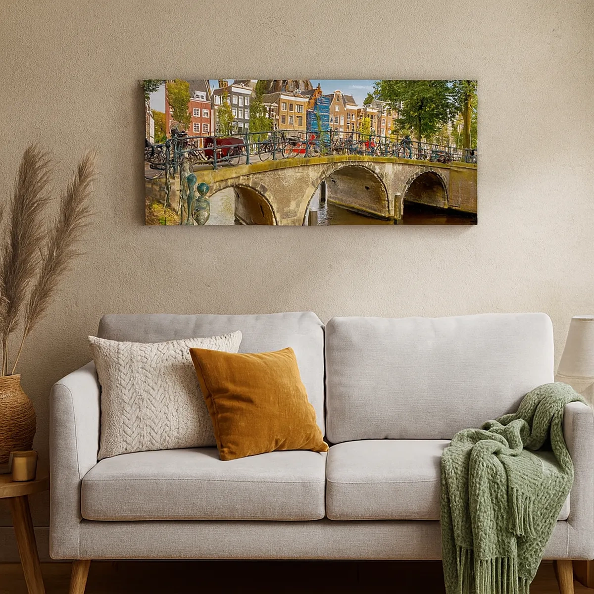 Impression sur toile - Image sur toile - Le printemps sur le canal - 30x30 cm