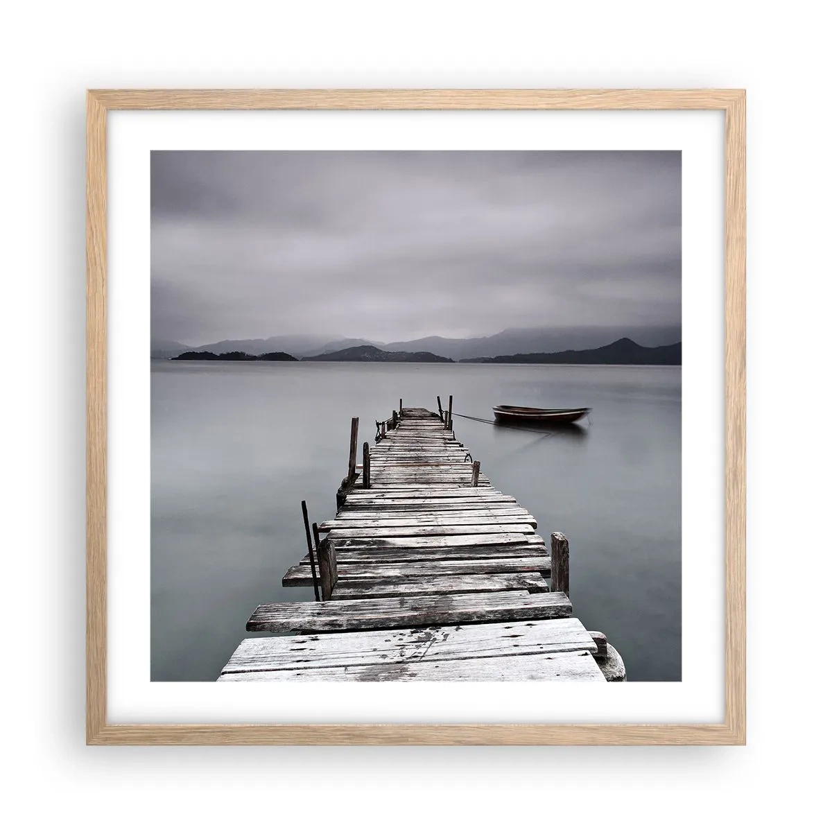 Affiche dans un chêne clair - Poster - Tu peux partir demain - 50x50 cm