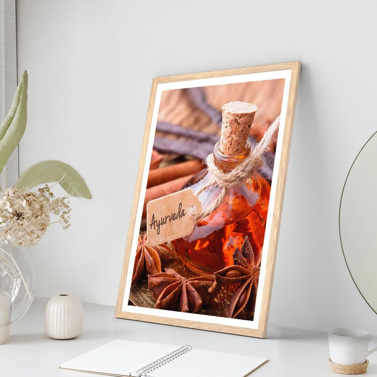 Affiche dans un chêne clair - Poster - Vers l'unité du corps et de l'esprit - 70x100 cm