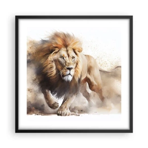 Affiche dans un cadre noir - Poster - Le roi bougea - 50x50 cm