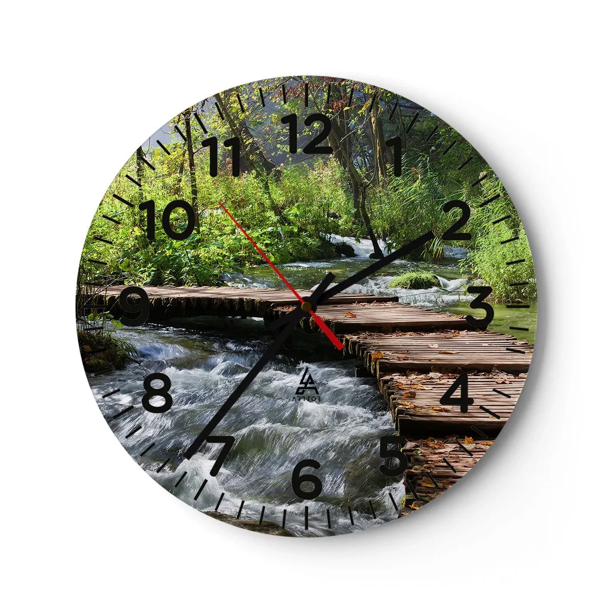 Horloge murale - Pendule murale - Au-dessus de la cascade mousseuse - 40x40 cm