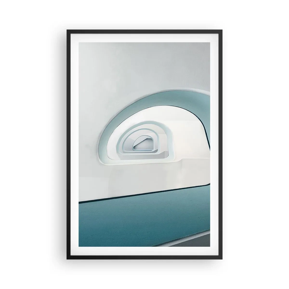 Affiche dans un cadre noir - Poster - Au profondeur du bleu - 61x91 cm