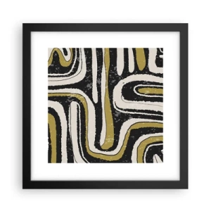 Affiche dans un cadre noir - Poster - Composition : routes et ruelles - 30x30 cm