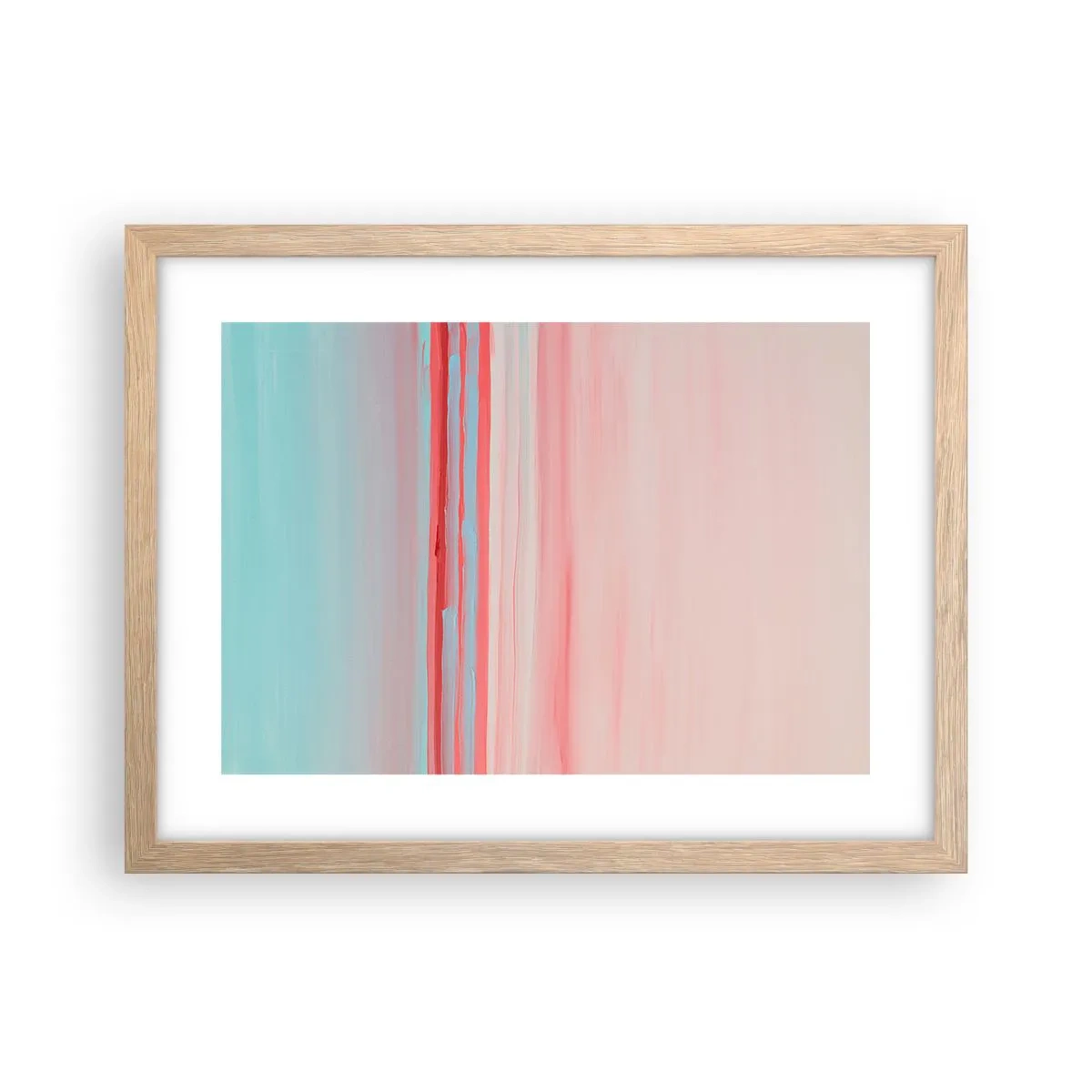 Affiche dans un chêne clair - Poster - Abstraction à l'aube - 40x30 cm