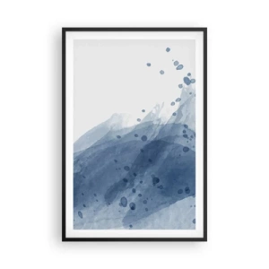 Affiche dans un cadre noir - Poster - Tulle bleu - 61x91 cm