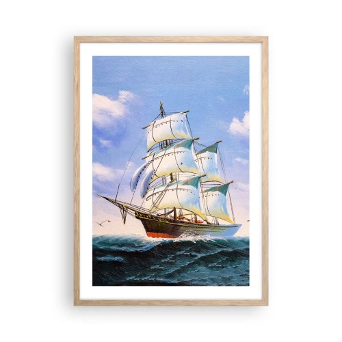 Affiche dans un chêne clair - Poster - Fièrement avec le vent - 50x70 cm