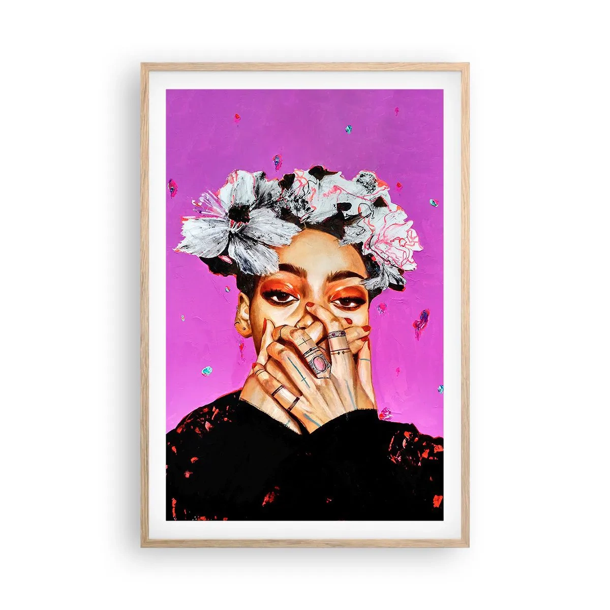 Affiche dans un chêne clair - Poster - Un peu fou - 61x91 cm