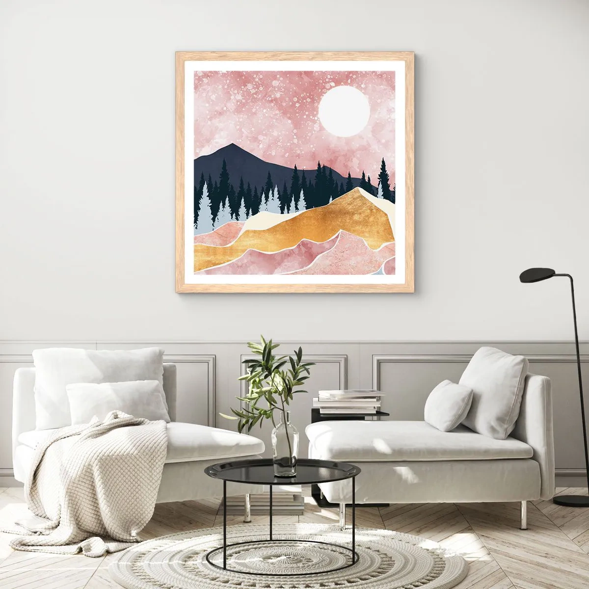 Affiche dans un chêne clair - Poster - Gardien de la nuit - 30x30 cm