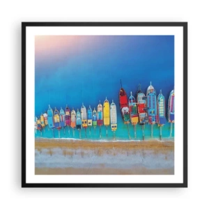 Affiche dans un cadre noir - Poster - Une vue à vol d'oiseau - 60x60 cm