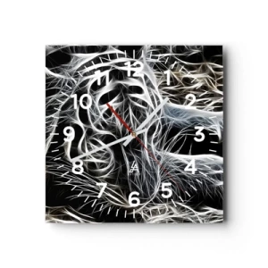 Horloge murale - Pendule murale - Une étude de la légèreté du chat - 30x30 cm