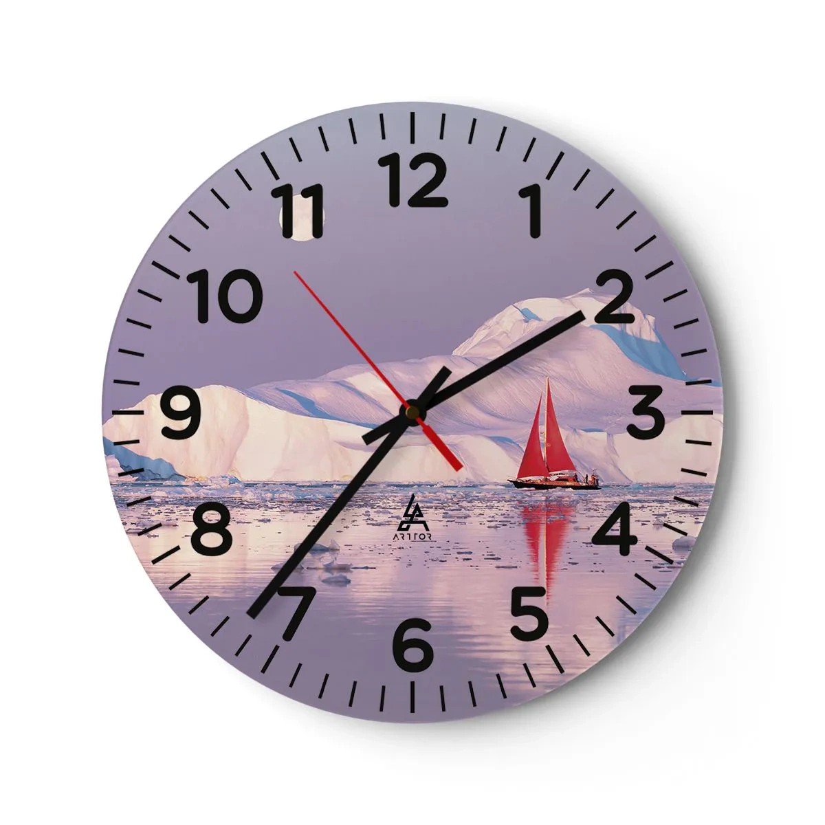 Horloge murale - Pendule murale - La chaleur de la voile, le froid de la glace - 40x40 cm