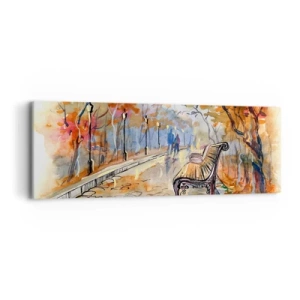 Impression sur toile - Image sur toile - Errer ensemble à l'automne - 90x30 cm