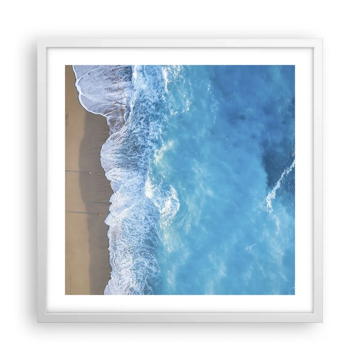 Affiche dans un cadre blanc - Poster - La force du bleu - 50x50 cm