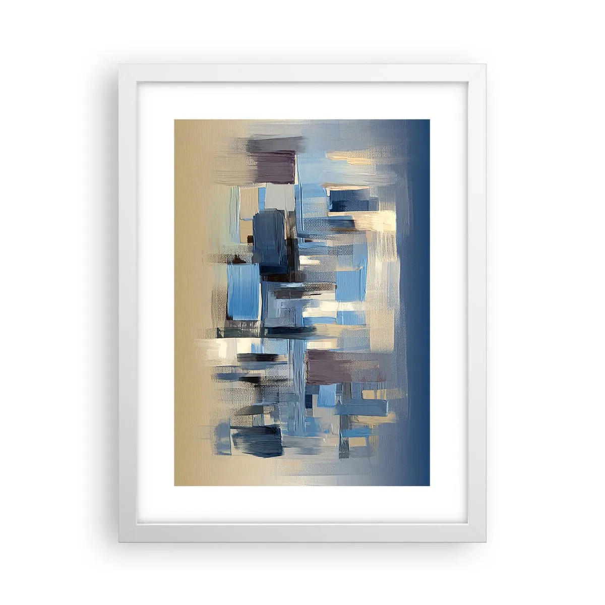 Affiche dans un cadre blanc - Poster - Construction bleue - 30x40 cm