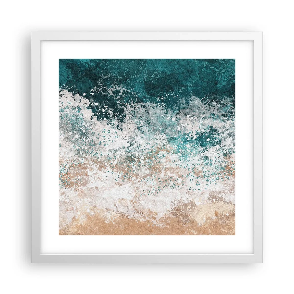 Affiche dans un cadre blanc - Poster - Histoires de la mer - 40x40 cm