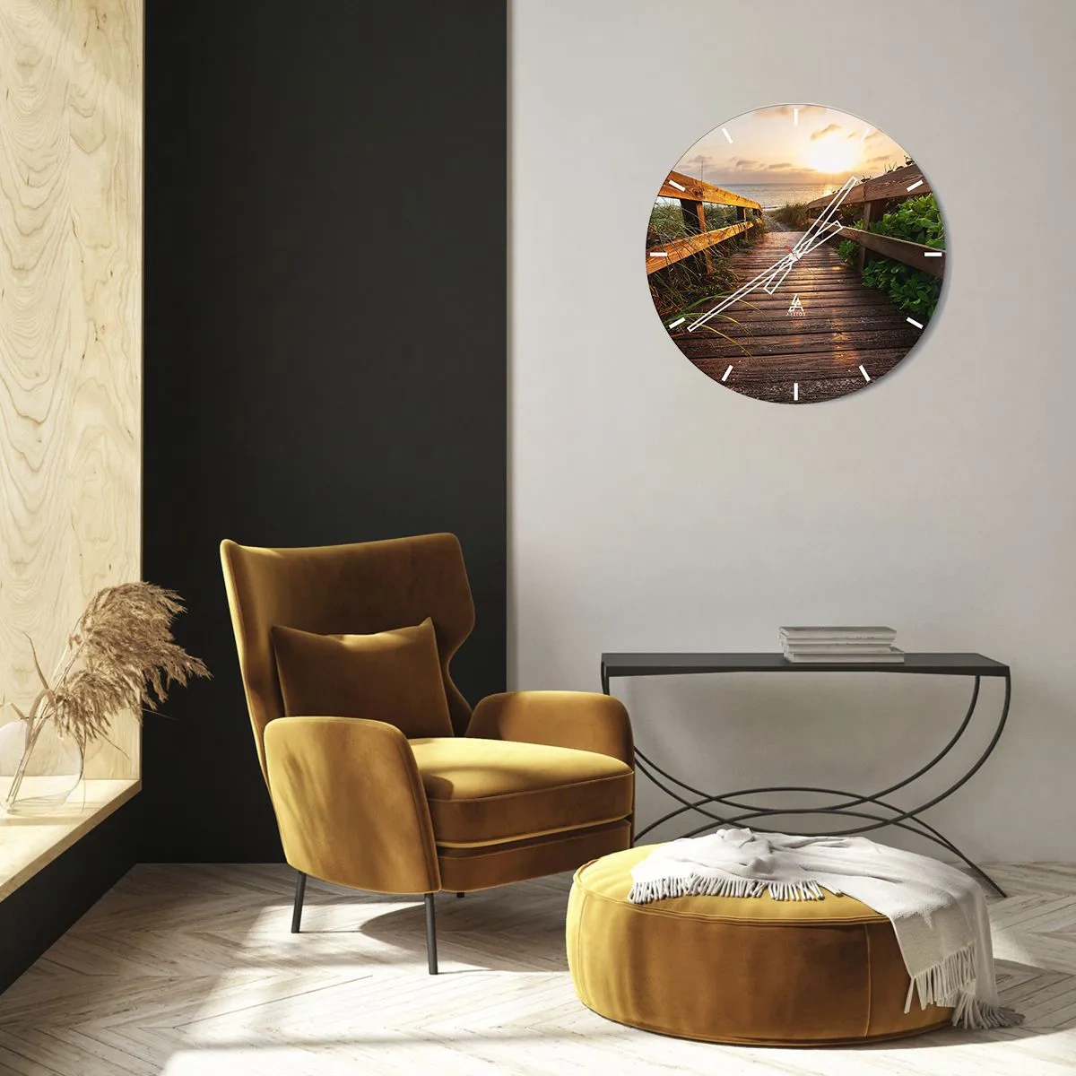 Horloge murale - Pendule murale - Tout droit vers le rivage - 40x40 cm