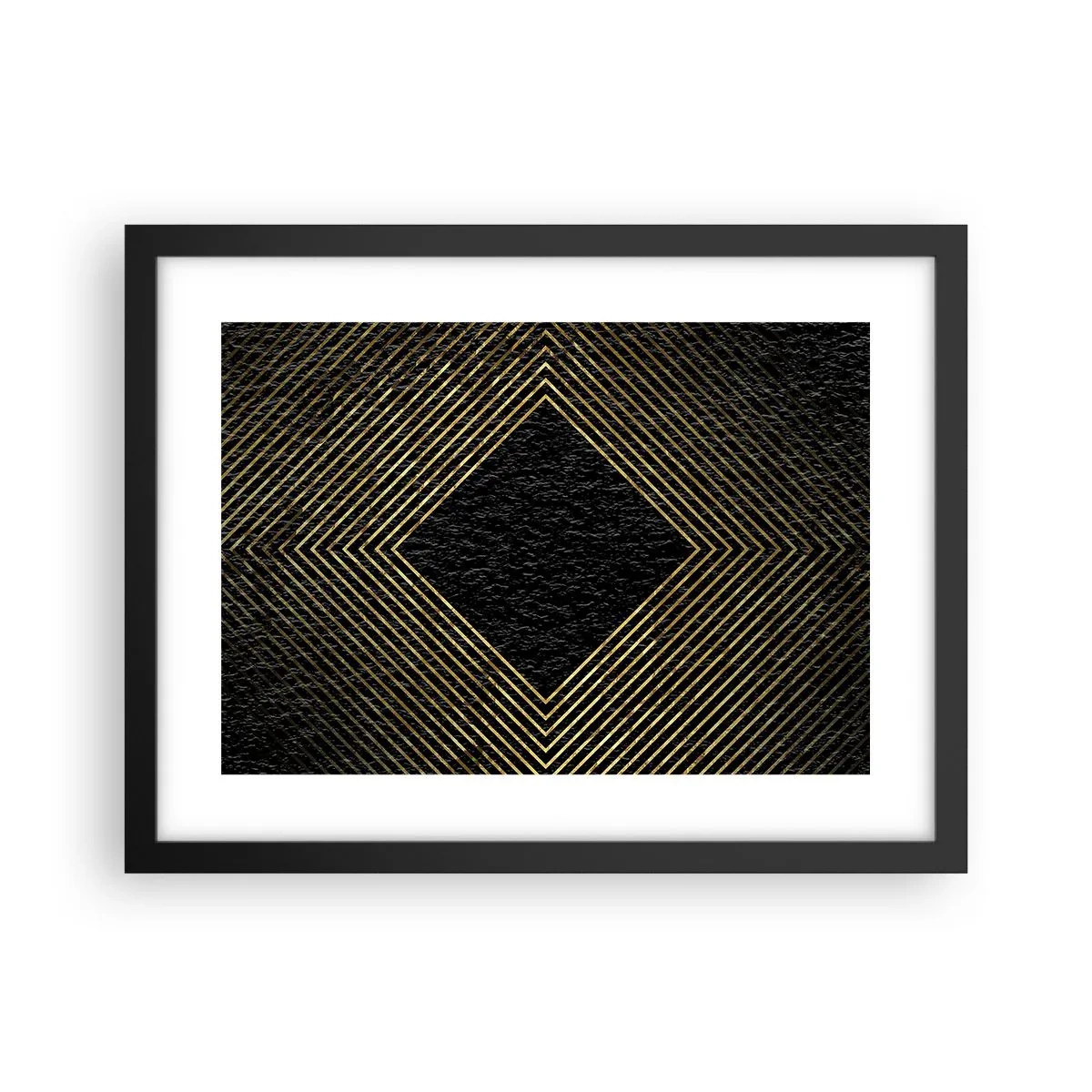 Affiche dans un cadre noir - Poster - Géométrie dans un style glamour - 40x30 cm