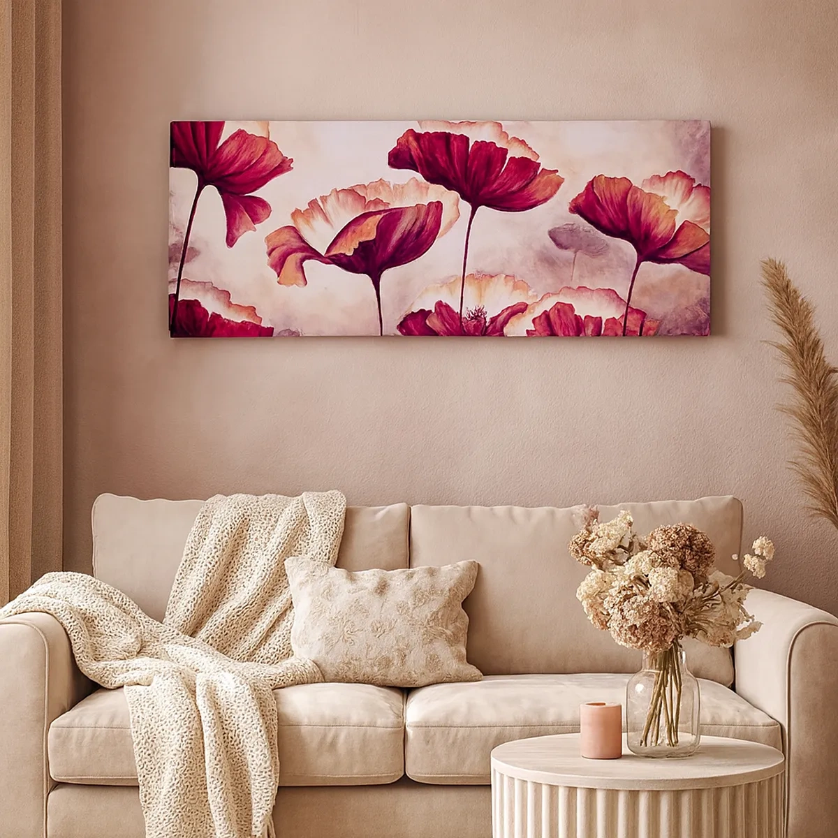 Impression sur toile - Image sur toile - Pétale rouge et blanc - 30x30 cm