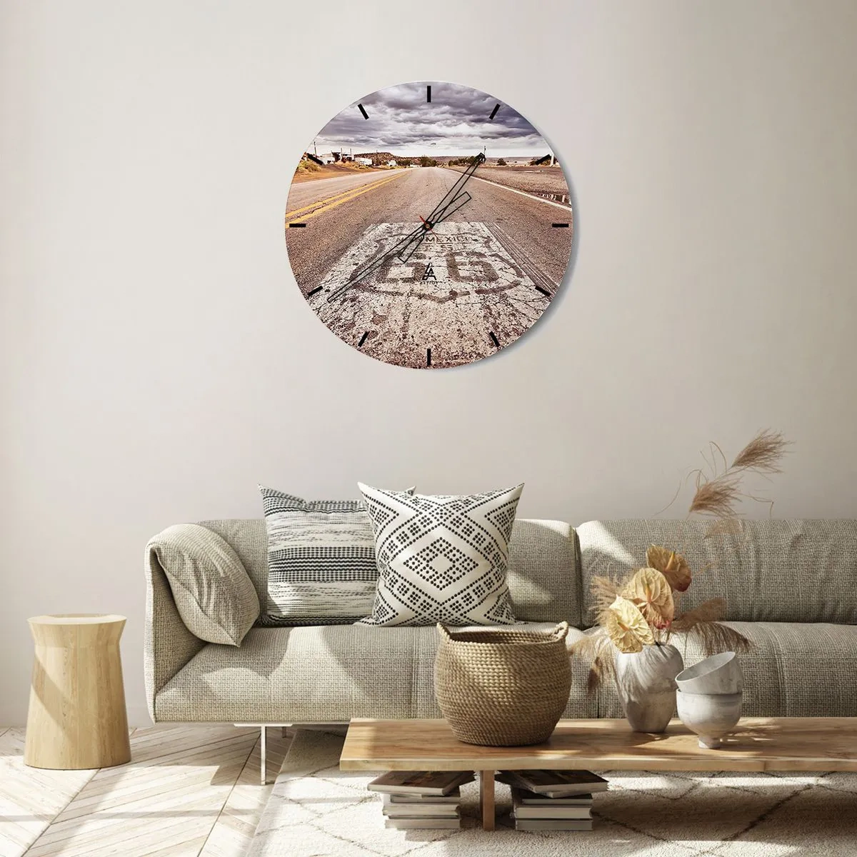 Horloge murale - Pendule murale - Mother Road - une légende américaine - 30x30 cm