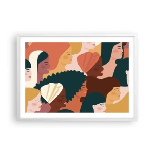 Affiche dans un cadre blanc - Poster - Uniquement la féminité - 70x50 cm