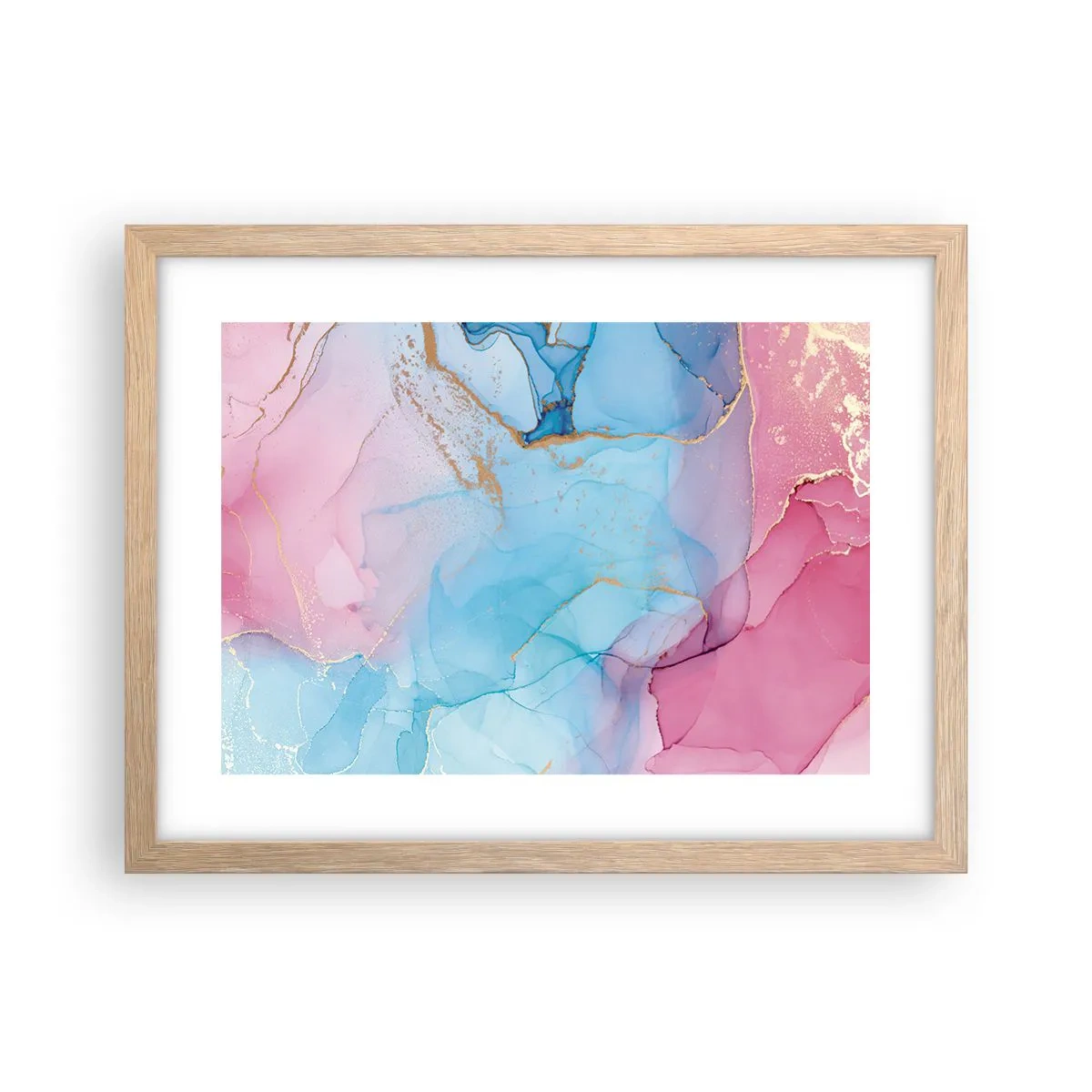 Affiche dans un chêne clair - Poster - Rencontre et mélange - 40x30 cm