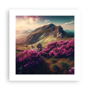 Affiche - Poster - L'été à la montagne - 40x40 cm