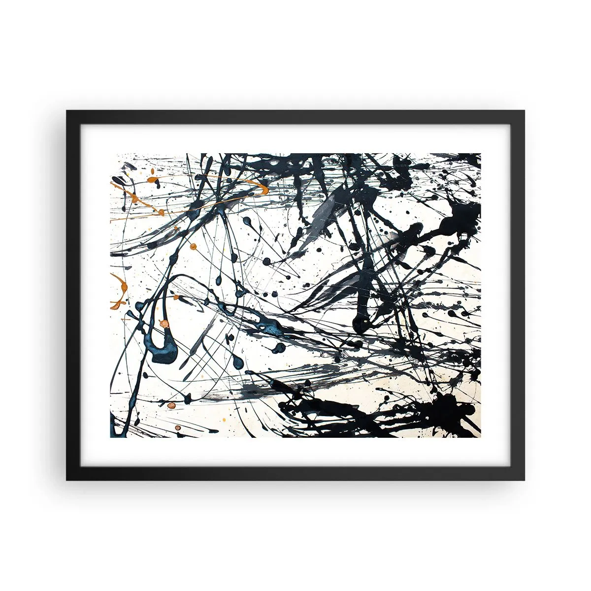 Affiche dans un cadre noir - Poster - Abstraction expressionniste - 50x40 cm
