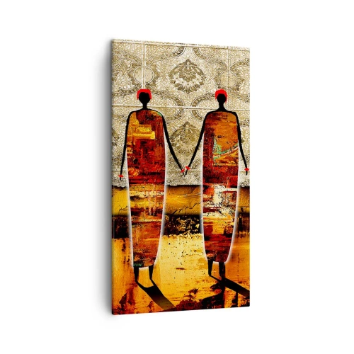 Impression sur toile - Image sur toile - Composition ethnique aux couleurs de l'Afrique - 45x80 cm