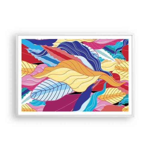 Affiche dans un cadre blanc - Poster - Un désordre coloré - 100x70 cm