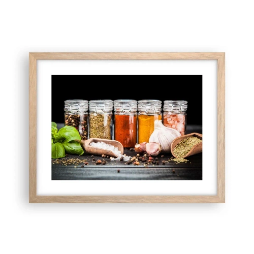 Affiche dans un chêne clair - Poster - Pour que la vie ait du goût - 40x30 cm