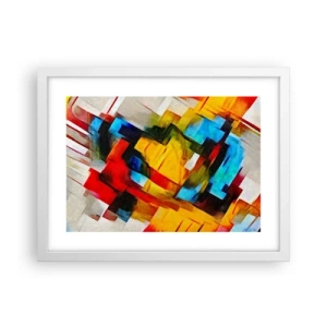 Affiche dans un cadre blanc - Poster - Une superposition multicolore - 40x30 cm